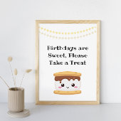 Smores Birthday Party Sign Poster