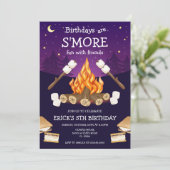 S'mores Birthday Party S'mores Camping Birthday Kaart (Staand voorkant)