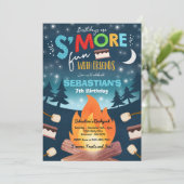 S'mores Birthday Party S'mores Camping Birthday Kaart (Staand voorkant)