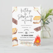 Smores Birthday's meer leuke party kampvuur vreugd Kaart (Staand voorkant)