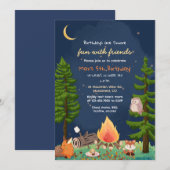 S'mores, Bonfire Kind's Birthday Uitnodiging (Voorkant / Achterkant)