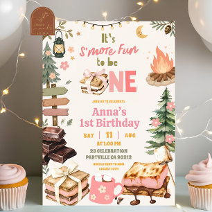 Smores Boog Eerste Verjaardagsuitnodiging Kaart