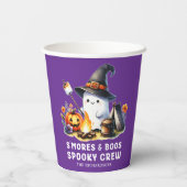 Smores Boos Crew Ghost Camping Halloween Paarse Papieren Bekers (Achterkant)