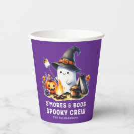 Smores Boos Crew Ghost Camping Halloween Paarse Papieren Bekers