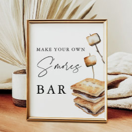 Smores Buffet Maak je eigen S'mores Bar Sign Poster