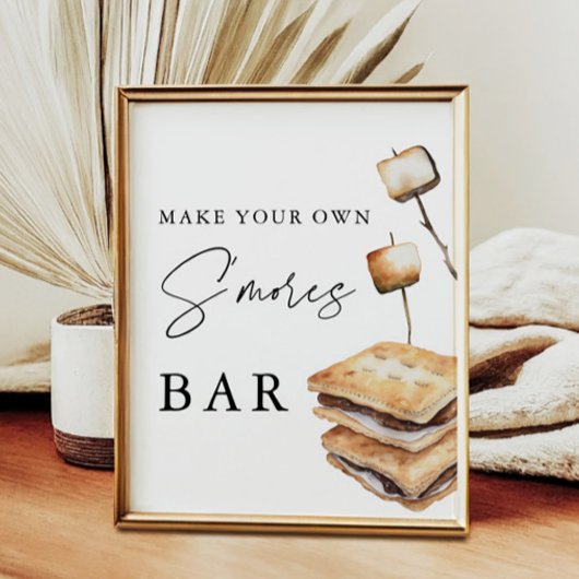 Smores Buffet Maak je eigen S'mores Bar Sign Poster
