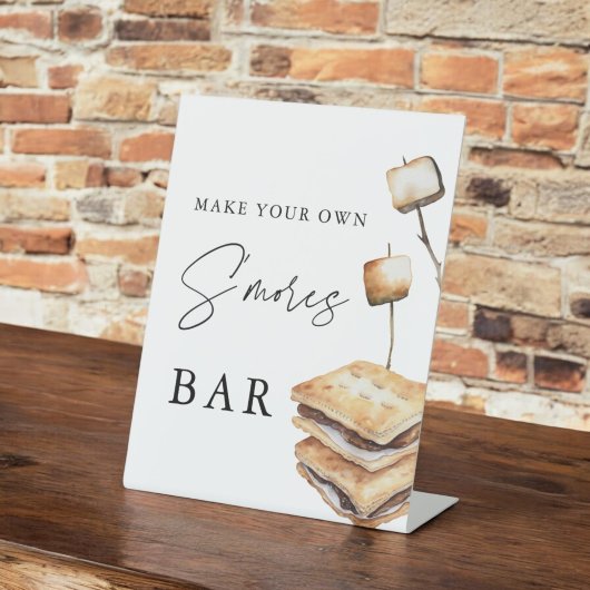 Smores Buffet Maak je eigen S'mores Bar Sign Reclamebord Met Voetstuk