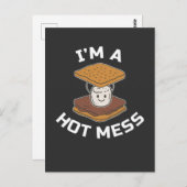 Smores Camper Funny Campfire Hot Mess Camping Food Briefkaart (Voorkant / Achterkant)