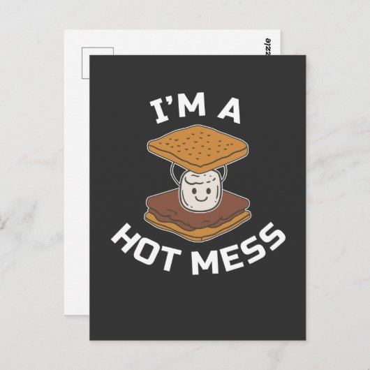 Smores Camper Funny Campfire Hot Mess Camping Food Briefkaart (Voorkant / Achterkant)