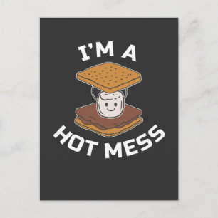 Smores Camper Funny Campfire Hot Mess Camping Food Briefkaart