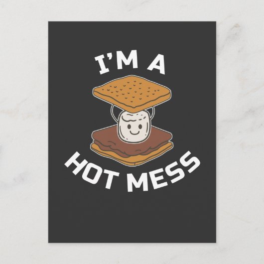Smores Camper Funny Campfire Hot Mess Camping Food Briefkaart (Voorkant)