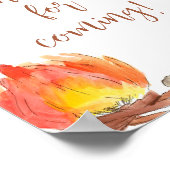 S'mores Camping Baby shower Bedankt voor uw komst Poster (Hoek)