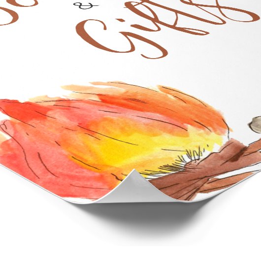 S'mores Camping Baby shower Boeken en geschenken Poster (Hoek)