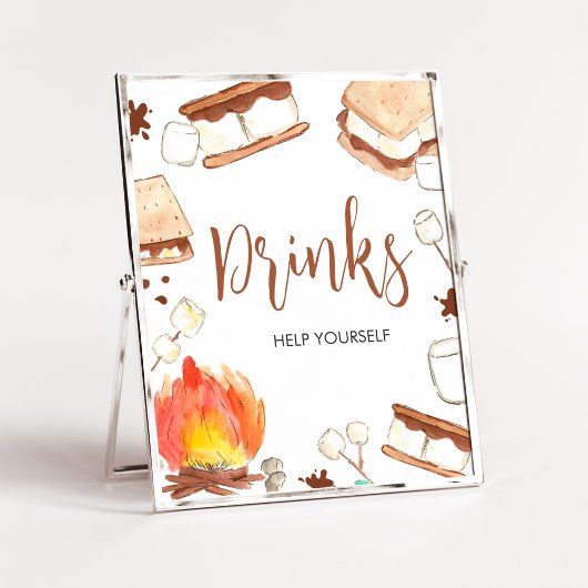 S'mores Camping Baby shower Drinken Poster