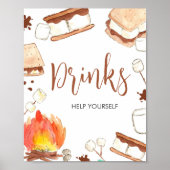 S'mores Camping Baby shower Drinken Poster (Voorkant)
