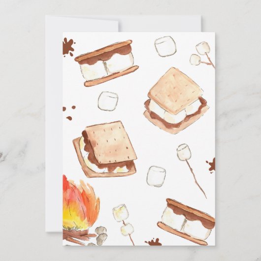 S'mores Camping Baby shower Kaart (Achterkant)