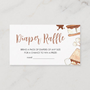 S'mores Camping Baby shower Luier Raffle Informatiekaartje
