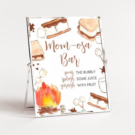 S'mores Camping Baby shower Moeder Osa Bar Poster