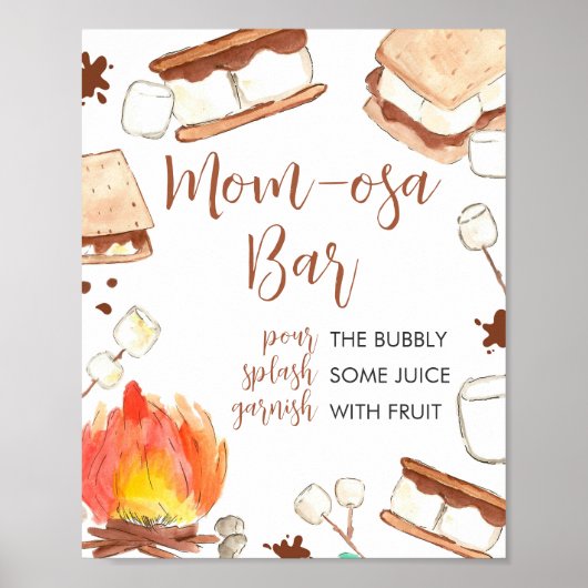 S'mores Camping Baby shower Moeder Osa Bar Poster (Voorkant)