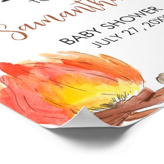 S'mores Camping Baby shower Welkom Poster (Hoek)