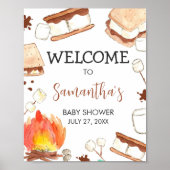 S'mores Camping Baby shower Welkom Poster (Voorkant)