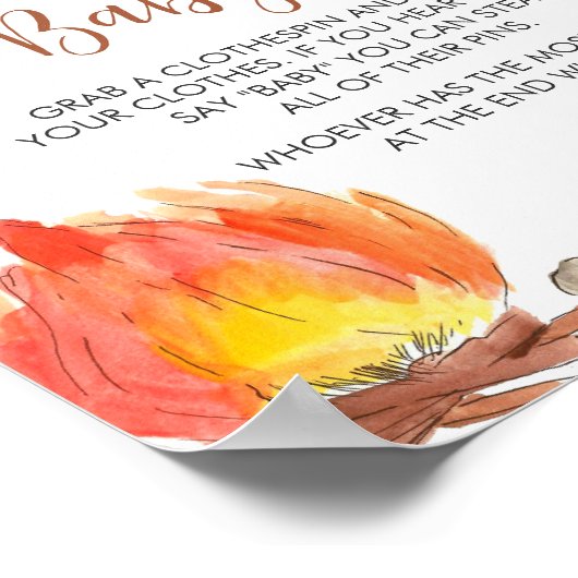 S'mores Camping Baby shower zeg geen Baby Poster (Hoek)