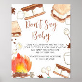 S'mores Camping Baby shower zeg geen Baby Poster (Voorkant)