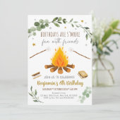 S'mores Camping Campfire Bonfire Birthday Kaart (Staand voorkant)
