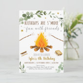 S'mores Camping Campfire Bonfire Birthday Kaart (Staand voorkant)