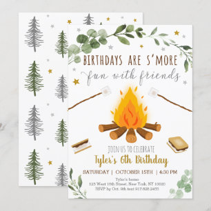 S'mores Camping Campfire Bonfire Birthday Kaart