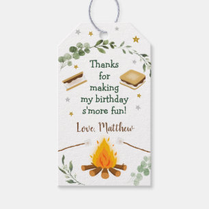 S'mores Camping Campfire Greenery Birthday Cadeaulabel