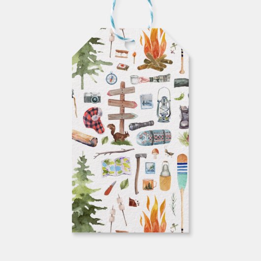 S'mores Camping Campfire Greenery Cadeaulabel (Achterkant)