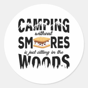 Smores Camping Tents Outdoor Campfire Ronde Sticker