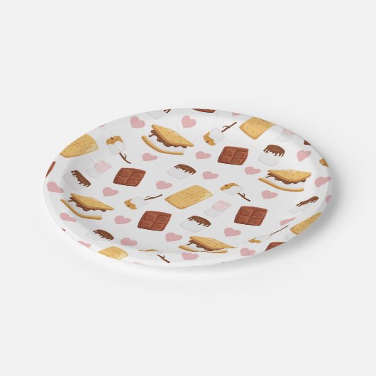 S'mores Camping Thed Party Decor Papieren Bordje (Gekanteld)