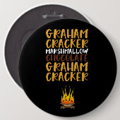 Smores Chocolate, Marshmallow en Graham Crackers Ronde Button 6,0 Cm (Voorkant /achterkant)