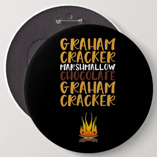 Smores Chocolate, Marshmallow en Graham Crackers Ronde Button 6,0 Cm (Voorkant /achterkant)