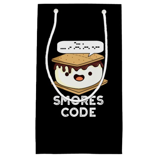 Smores Code Funny Food Pun Dark BG Klein Cadeauzakje (Voorkant)