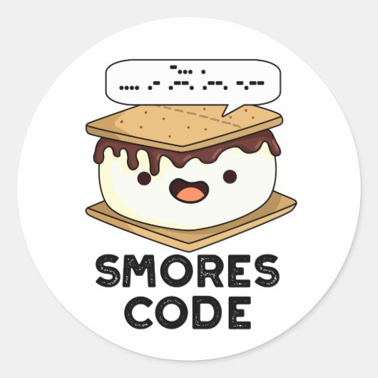 Smores Code Funny Food Pun Ronde Sticker (Voorkant)