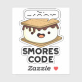 Smores Code Funny Food Pun Sticker (Vel)