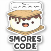 Smores Code Funny Food Pun Sticker (Voorkant)