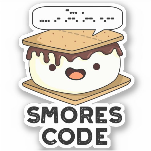 Smores Code Funny Food Pun Sticker (Voorkant)