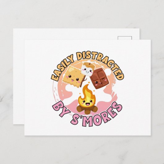 Smores Cute Campfire Camping Vacking Girls Briefkaart (Voorkant / Achterkant)