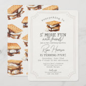 S'mores Fall Bonfire Outdoor Birthday Kaart (Voorkant / Achterkant)