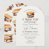 S'mores Fall Bonfire Outdoor Birthday Kaart (Voorkant / Achterkant)