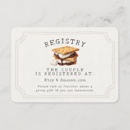 Smores Fall Bonfire Outdoor Bridal Registry Insert Informatiekaartje