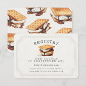 Smores Fall Bonfire Outdoor Bridal Registry Insert Informatiekaartje (Voorkant / Achterkant)