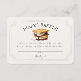 Smores Fall Bonfire Outdoor Diaper Raffle Insert Informatiekaartje