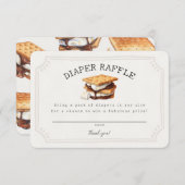 Smores Fall Bonfire Outdoor Diaper Raffle Insert Informatiekaartje (Voorkant / Achterkant)