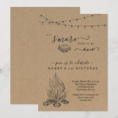 S'mores First Birthday Party Invitation Kaart (Voorkant / Achterkant)