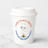 S'mores Fun Bonfire Achtertuin Cookout Friendsgivi Papieren Bekers (Voorkant)